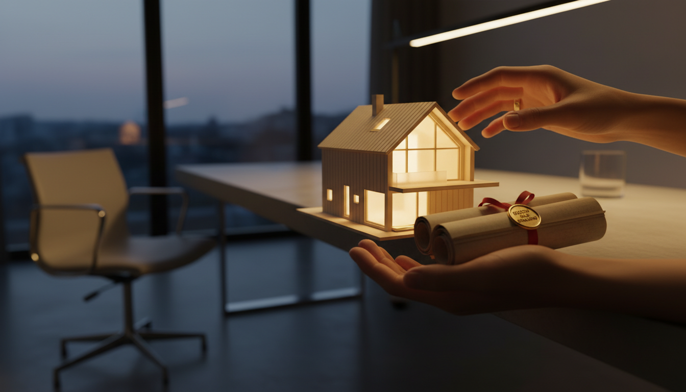 Символ единственного жилья в руках человека