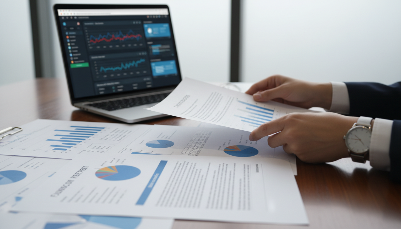 Руки финансового управляющего работают с документами